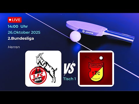 1.FC Köln vs. TTC Fortuna Passau |  2.Bundesliga Tischtennis Saison 25/26 Tisch 2