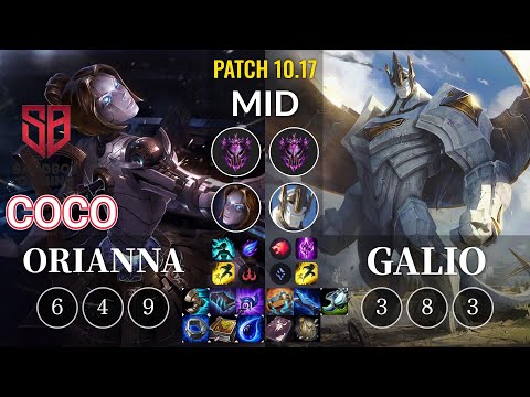 SB Coco Orianna vs Galio Mid - KR Patch 10.17