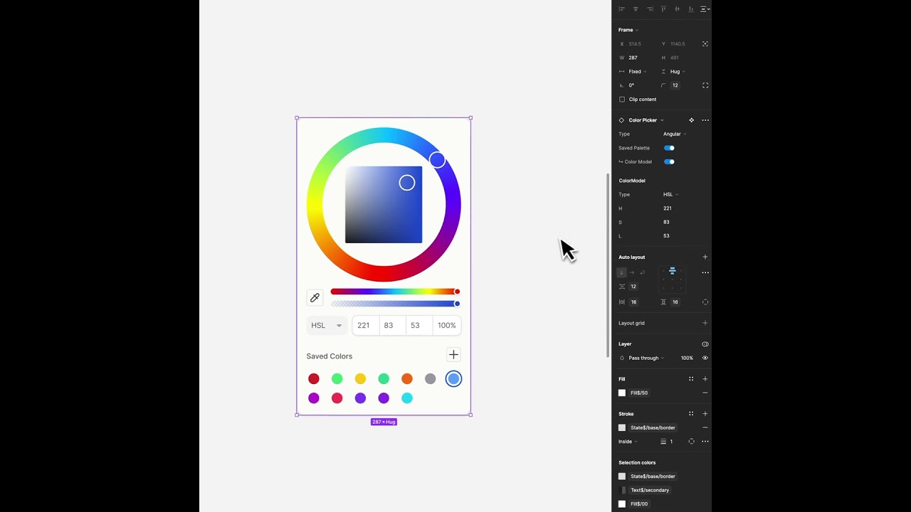 Dynamic Color Picker Component with Figma #uikit #designsystems