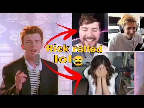Reaction of youtubers when they got Rick roll on live