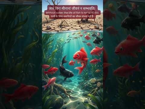 मीनाः तथा पुष्करिणी | Fish and Pond | मछलियाँ और तालाब | #sanskritkalp | #learnsanskrit #motivation