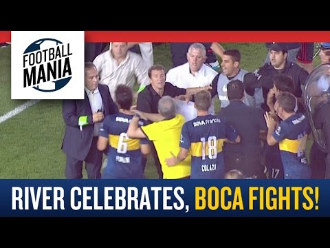 River Plate Celebrates, Boca Juniors Fights! - El Superclásico - Copa Sudamericana 2014