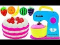 Strawberry Cake Blender & Mixer Playset Play Doh Learn Colors for Kids Kinder Joy Surprise Eggs Toys