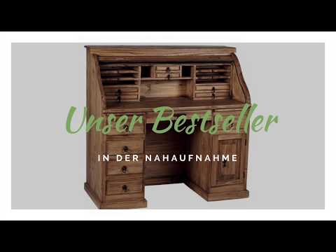 Sekretär Mexico Braun - Kiefer - 120 x 125 x 58 cm