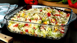 Ensalada de Arroz 👈 una receta de ensalada con mucho sabor