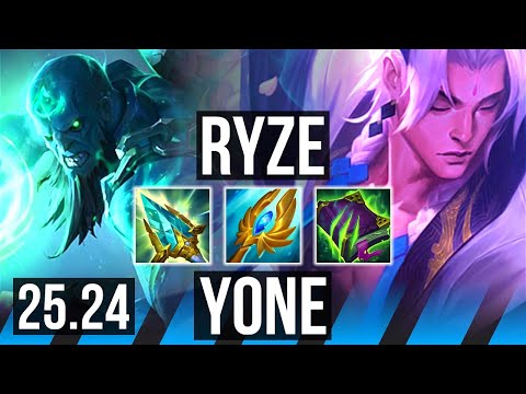 RYZE vs YONE (MID) | Good KDA: 13/1/6 | KR Diamond | 25.24