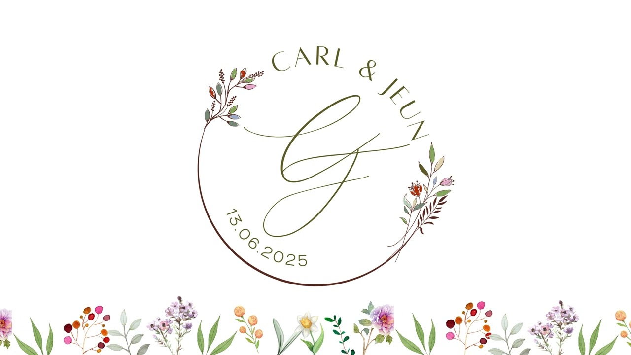 Carl & Jeun June 13 Wedding Monogram Logo