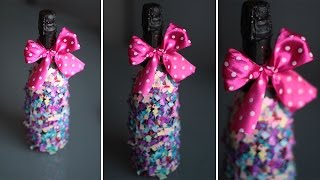 Смотреть онлайн Как можно украсить бутылку шампанского своими руками