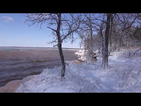 02-15-2021 Norman, OK - Frozen Shoreline at Lake Thunderbird State Park