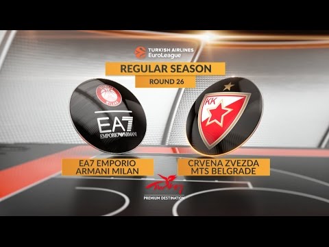 EuroLeague Highlights RS Round 26: EA7 Emporio Armani Milan 71-78 Crvena Zvezda mts Belgrade