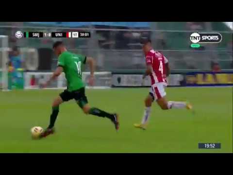 Primer gol de Pablo Palacios en el triunfo 2-0 sobre Unión en la Superliga (@TNTSportsLA)