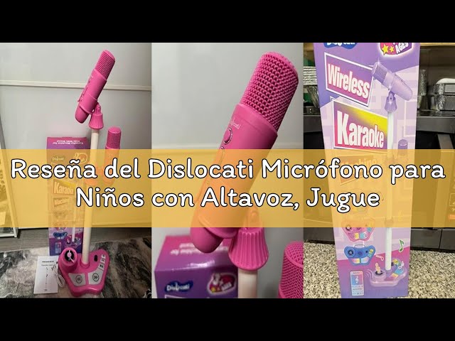 Vídeo relacionado con Dislocati Micrófono para Niños con Altavoz, Juguete Regalo para Niñas de 3 Años en Adelante, Soporte Ajustable 47-108 cm, Inalámbrico con Bluetooth, Luces LED, Morado