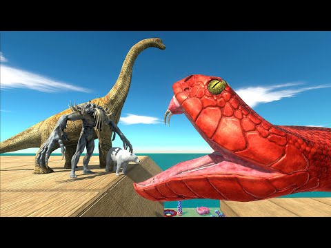 Reptiles Challenge - Jump Over Titanoboa + Crocodile - Animal Revolt Battle Simulator
