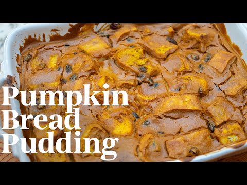 VEGAN Pumpkin Bread Pudding | EASY Dessert for Autumn & the Holidays! *OIL-FREE*