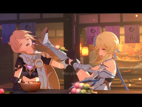A 100% Normal day between Aether and Lumine | Genshin Animation