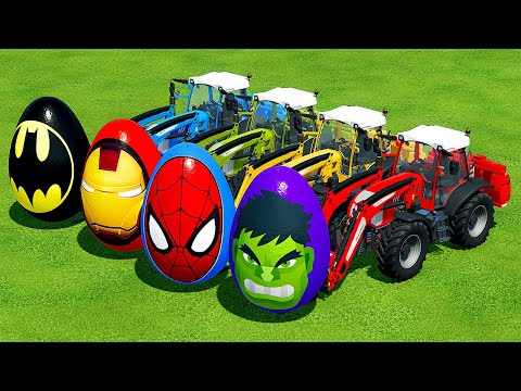 TRANSPORT SUPERHERO EGGS WITH RIGITRAC TRACTORS - Farming Simulator 22