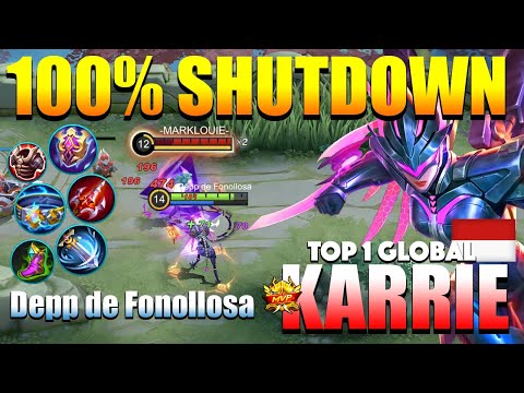 Karrie 100% Shutdown! Totally Meltdown | Top 1 Global Karrie Gameplay By Depp de Fonollosa | MLBB