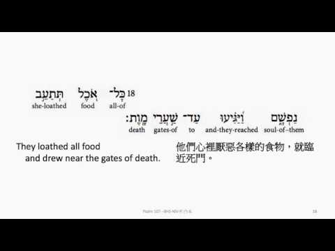 Psalm 107: Hebrew interlinear audio Bible 希伯來文聖經:詩篇第一百零七篇