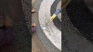 Landscape Pebble Laying Technique 😎#satisfying #short
