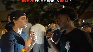 Atheist Confronts Street Preacher At Largest Party School In Florida! (Florida State University)