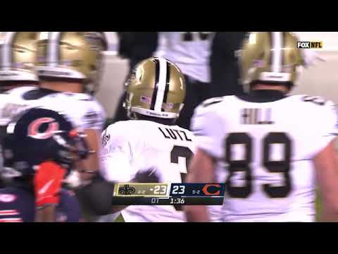 Will Lutz game winning kick vs Chicago Bears Week 8 2020