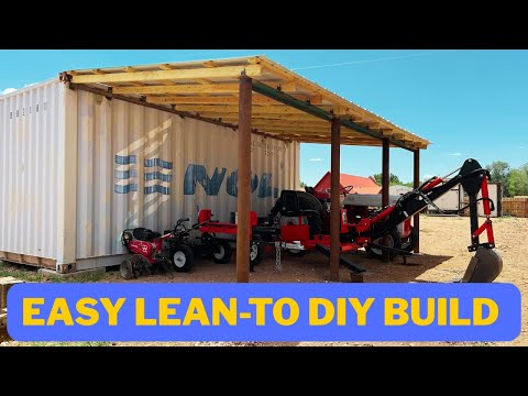 How I Built My Shipping Container Equipment Storage Awning/Lean To Shed (DIY Scrap Metal Project)
