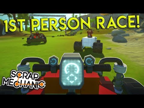 EPIC FIRST PERSON RACE! - Scrap Mechanic Multiplayer Challenge Gameplay
