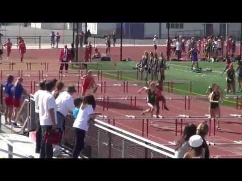 VarG 100m Hurdles Ht2 vs Marina & Edison 4-2-15 - Los Alamitos Girls