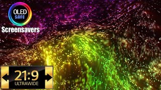 21:9 Ultrawide Streaming Particle's Screensaver - 10 Hours - 4K - OLED Safe