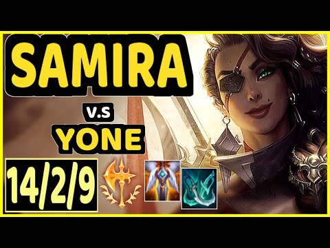 BENJI (SAMIRA) vs YONE - QUADRAKILL 14/2/9 KDA BOTTOM ADC GAMEPLAY - NA Ranked DIAMOND