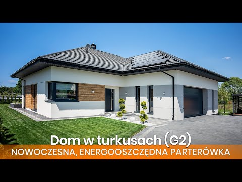 Dom w turkusach (G2) – FILM – Wizyta w nowoczesnym domu parterowym - ARCHON+ Projekty Domów #dom