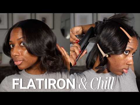 Straight Natural Silk Press | Flatiron & Chill | Niara Alexis