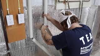 Watch video: Basement Waterproofing + Bowing Walls