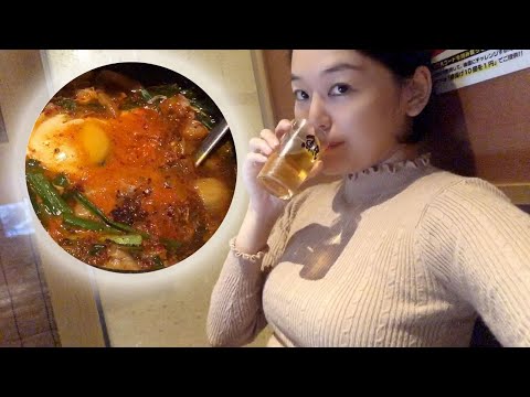 Japanese girl Mukbang eating show | at casual bar