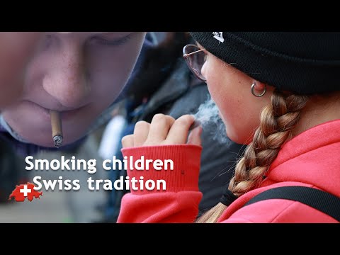 Smoking children | Viehschau Appenzell Switzerland.