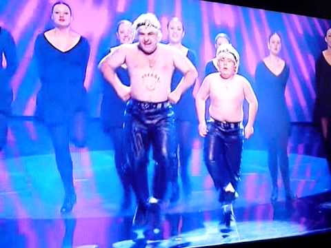 STAVROS FLATLEY IN THE FINAL OF BRITAINS GOT TALENT 2009.