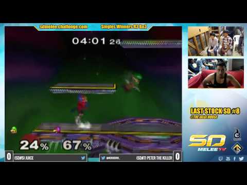 Last Stock SD #8 - Juice (Mario) vs PTK (Falco) SSBM Winners R3 - Melee