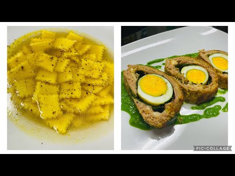Pranzo delle feste economico. Pasta e polpettone farcito. Con il brodo due ricette ￼