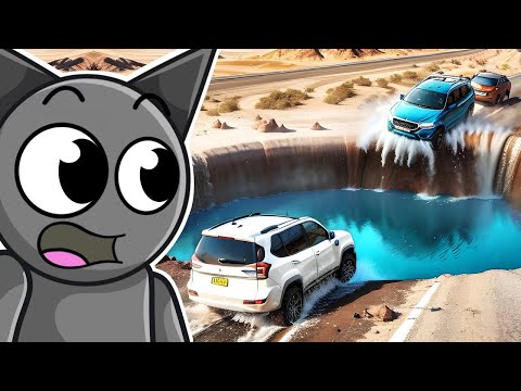 Cars vs Giant Crater! (BeamNG Drive)