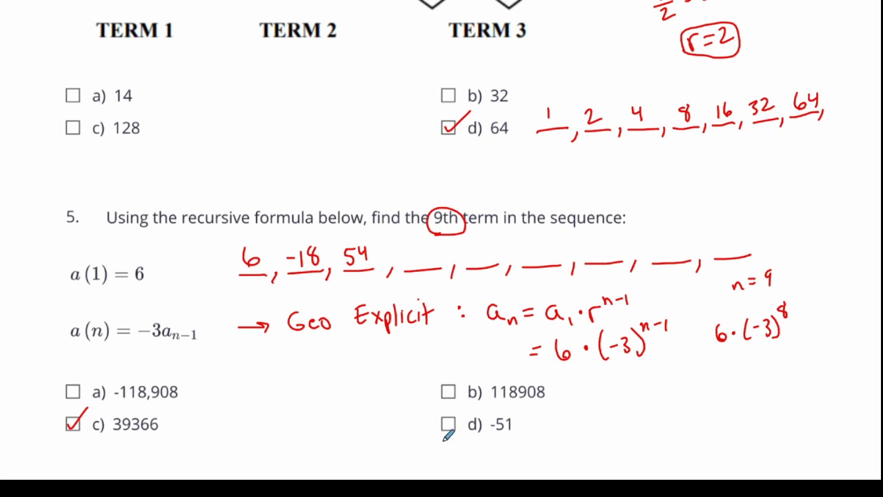 Unit 7 Test Review: Sequences