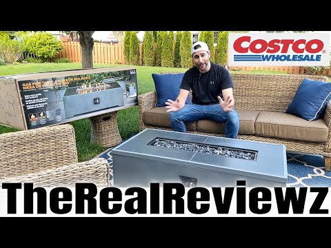 BOND GAS FIRE PIT | 48'' FAUX CONCRETE WITH TANK HIDEAWAY | COSTCO REVIEW