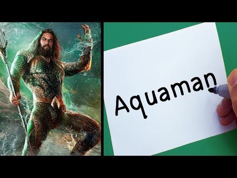 Aquaman ! How To Turn Words Aquaman into Cartoon For Kids