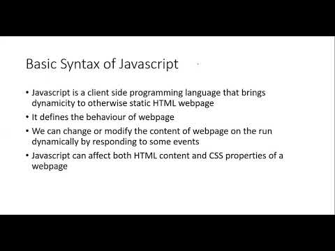 Introduction to JavaScript (Theory)