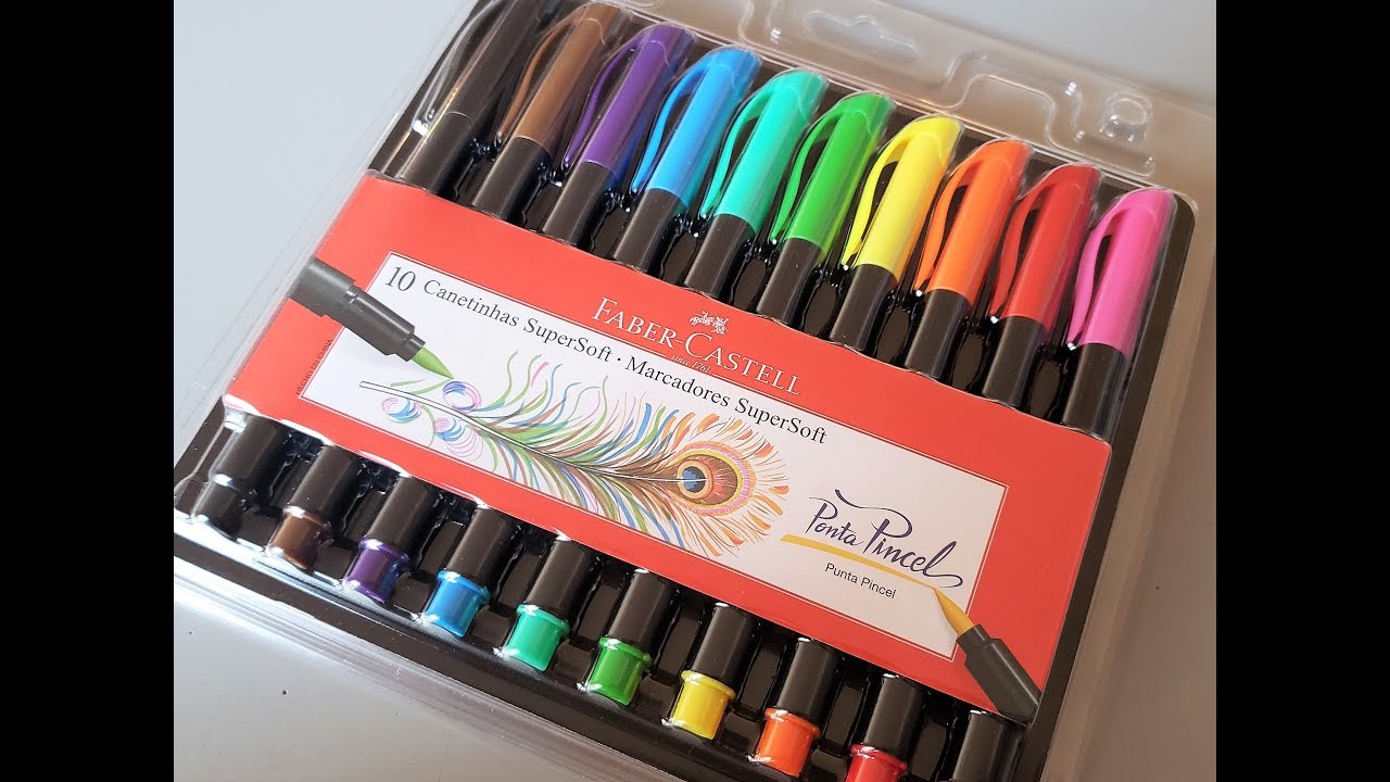 Watch Now Testando os Marcadores Ponta Pincel Super Soft da Faber Castell Testando os Marcadores Ponta Pincel Super Soft da Faber Castell