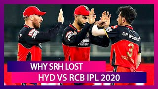 Hyderabad vs Bangalore IPL 2020: 3 Reasons Why Hyderabad Lost To Bangalore | Highlights