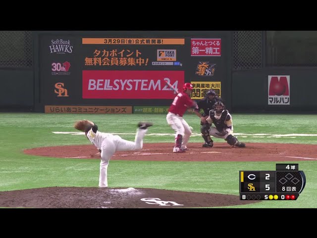 【8回裏】今季もこの男に注目!! ホークス・加治屋のナイスピッチング!! 2019/3/23 H-C