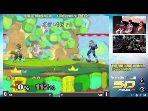 The San Diego Arcadian - Zen (Fox) vs Yoshi (Sheik) SSBM Winners Finals - Melee