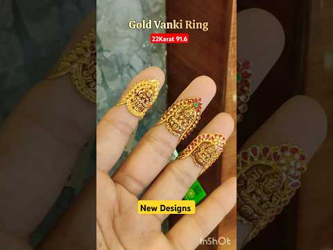 Beautiful gold Vanki Ring designs 22karat hallmarked. gold laxmi devi Vanki Ring designs