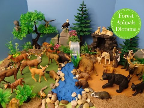 Forest Animal Figures Small World Diorama - Learn Forest Animal Names