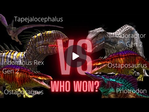 Indominus Rex Gen 2 vs Ostaposaurus PVP Fight Highlights | Jurassic World The Game Full HD